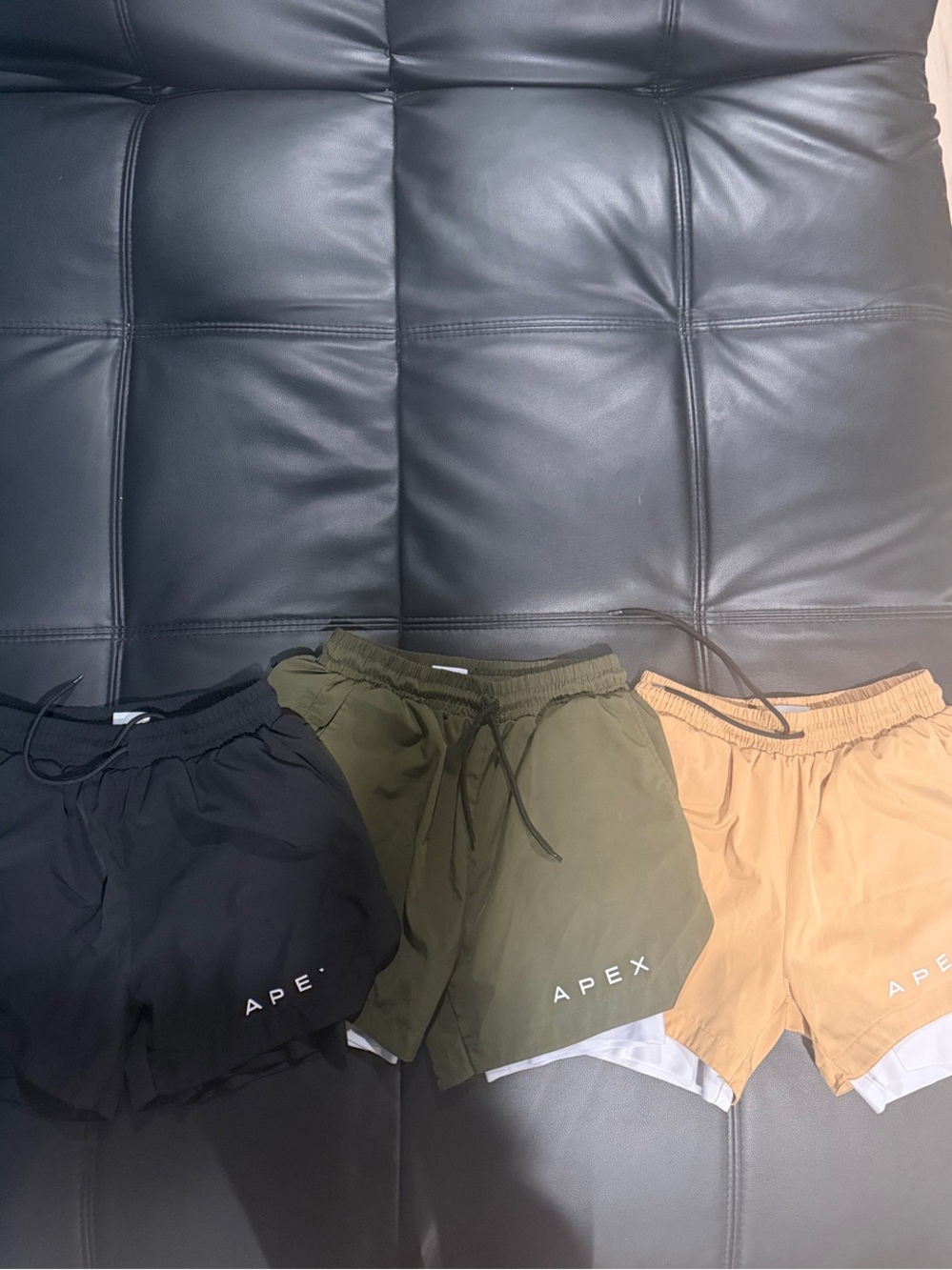 Apex Men’s Athletic Shorts — Black, Olive, Tan